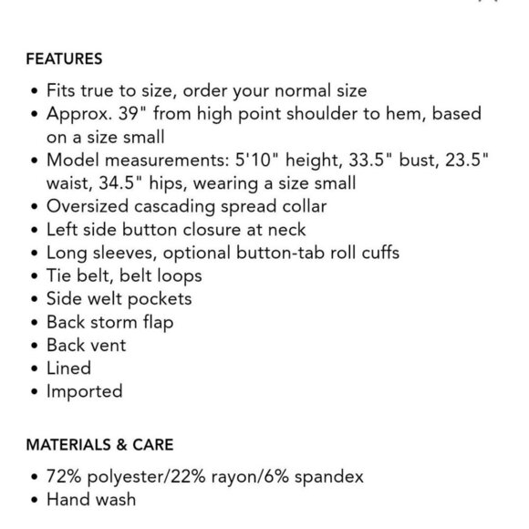 Soia & Kyo Ornella Lightweight Wrap Coat Ivory Belted Roll Tab Sleeve Size M - Picture 16 of 16